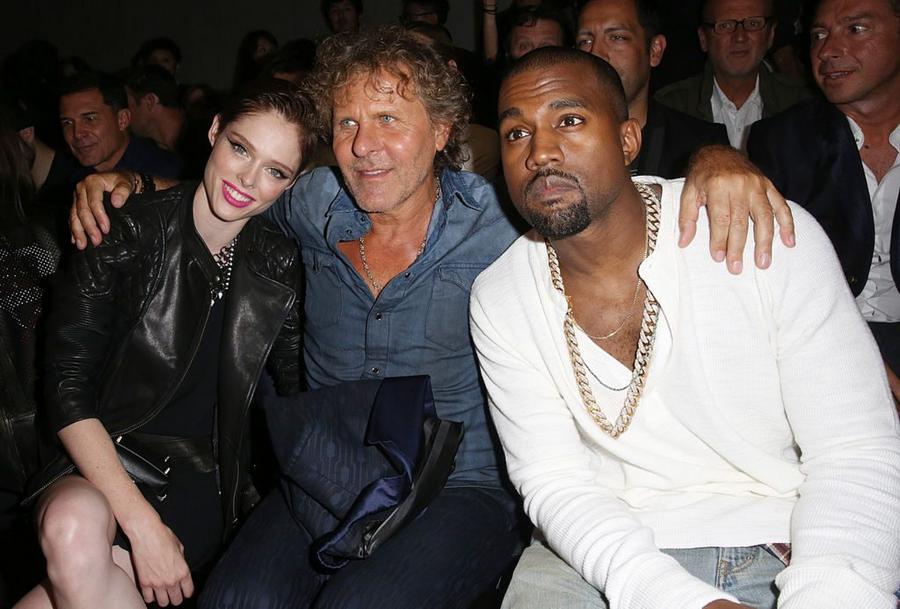 Model Coco Rocha, fashion designer Renzo Rosso and musician Kanye West 