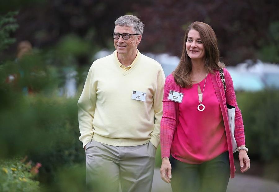  Bill Gates, chairman and founder of Microsoft Corp., and his wife Melinda 