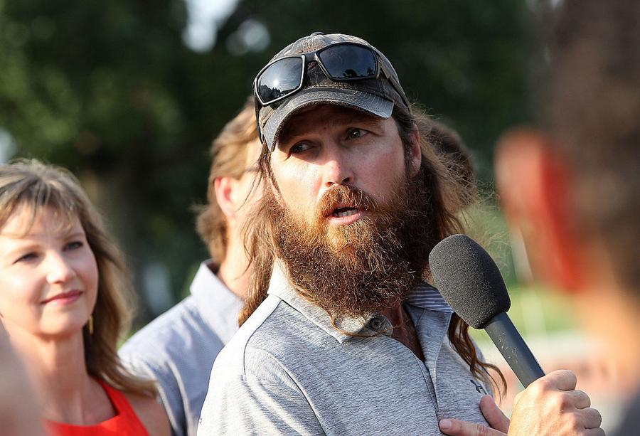 WASHINGTON, DC - JULY 08: Duck Dynasty's Jase Robertson makes a few remarks at a press conference to raise awareness of cleft lip and palate treatments on July 8, 2014, at the U.S. Capitol Building in Washington, D.C.