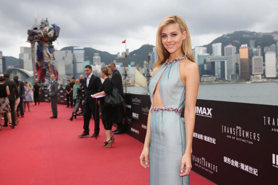 Nicola Peltz arrives at the worldwide premiere screening of Transformers: Age of Extinction in Hong Kong,