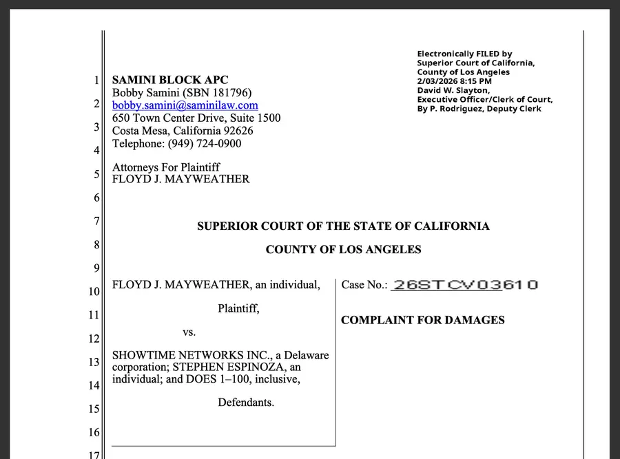 Floyd Mayweather Showtime lawsuit