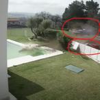 Caught On Security Cam: The Moment Two Drag Racing Ferraris Fly Through The Air And Crash Into Italian Villa