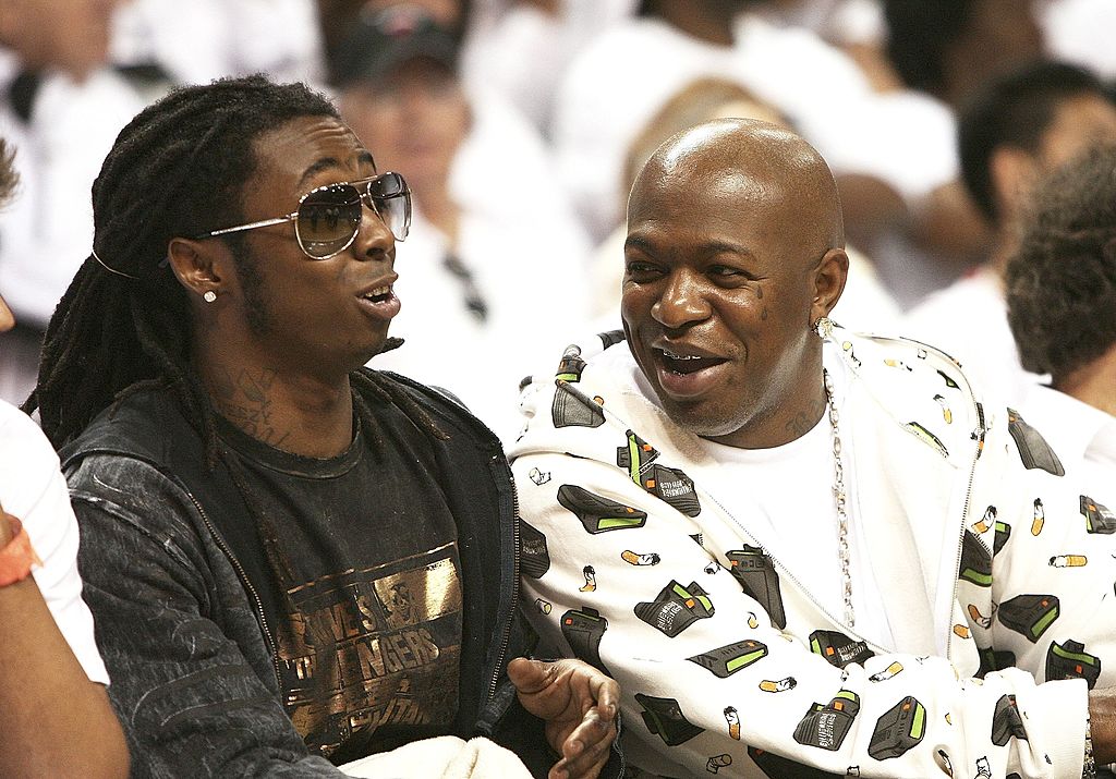 Birdman & Lil Wayne Courtside