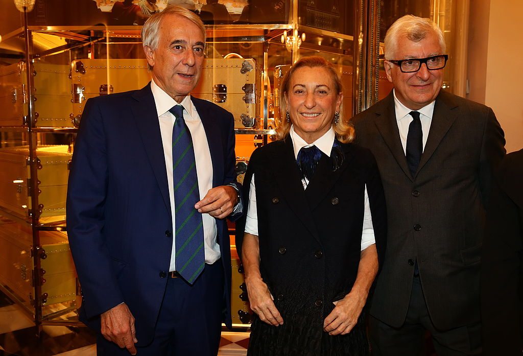 Giuliano Pisapia, Miuccia Prada and Patrizio Bertelli