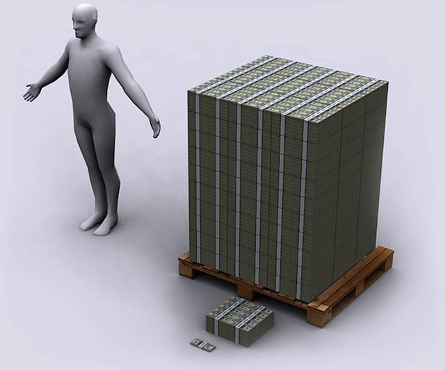 trillion dollars stacked