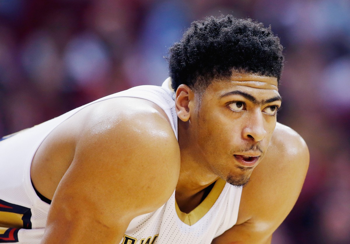 HOUSTON, TX - DECEMBER 18: HOUSTON, TX - DECEMBER18: Anthony Davis #23 of the New Orleans Pelicans waits on the court during their game against the Houston Rockets at the Toyota Center on December18, 2014 in Houston, Texas. NOTE TO USER: User expressly acknowledges and agrees that, by downloading and/or using this photograph, user is consenting to the terms and conditions of the Getty Images License Agreement. (Photo by Scott Halleran/Getty Images)