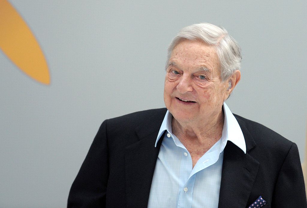 Hungarian-born US chairman of the Soros Fund Management, George Soros, arrives to attend a session of the 6th annual conference of the Institute for new economic thinking (INET) at the OECD headquarters in Paris on April 9, 2015. AFP PHOTO / ERIC PIERMONT (Photo credit should read ERIC PIERMONT/AFP/Getty Images)
