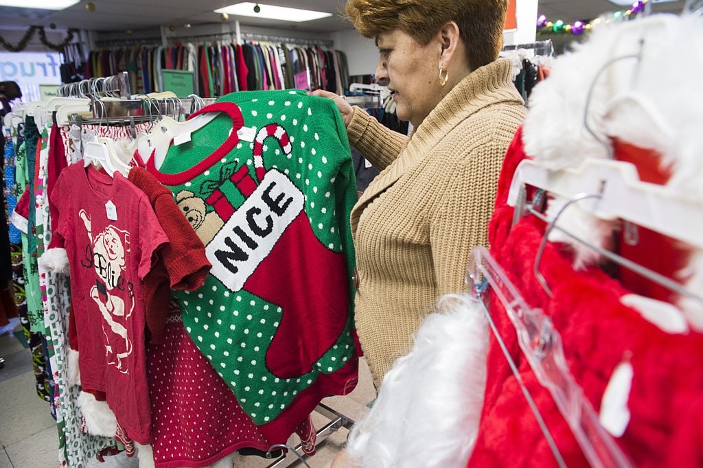 Ugly christmas sweater marks work clearance warehouse